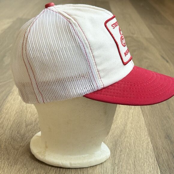 Vintage State Farm Cap Hat Mesh Trucker Red White USA Challenger Caps Advert - Picture 4 of 11